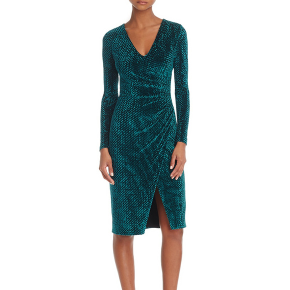 Black Halo Dresses & Skirts - Black Halo Miramar Velvet Faux-Wrap Dress 2